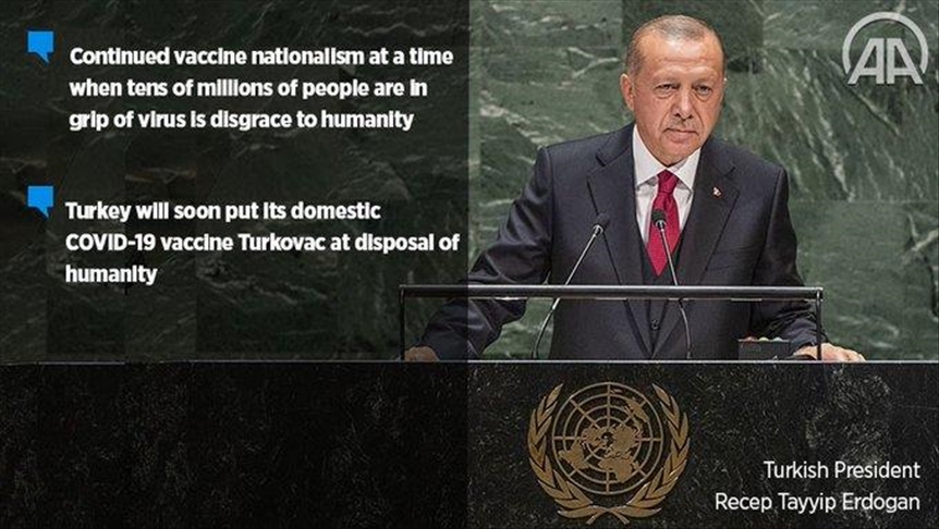 Президент Турции назвал прививочный национализм позором для человечества