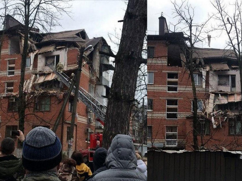 Стена пятиэтажки в Краснодаре обрушилась после взрыва