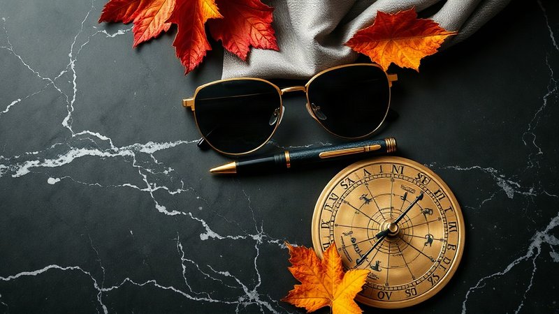 Понедельничный деловой шик: как расставить яркие акценты и покорить новый тиждень Очки в золотой оправе, шелковый шарф и латунная звездная карта 7 Сентя